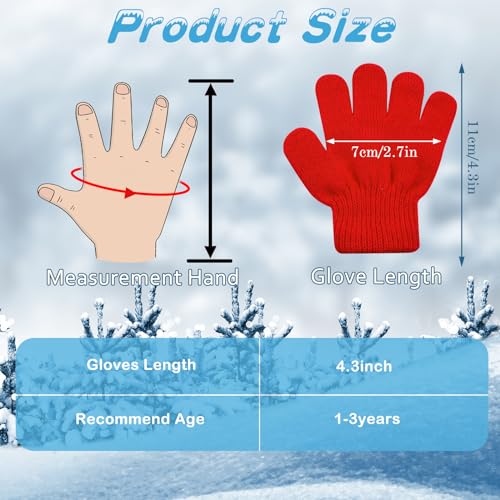 Image of ONESING 6 Pair Baby Gloves Toddler Gloves Toddler Winter Gloves Kids Gloves Winter Stretchy Knit Gloves for Kids Boys Girls