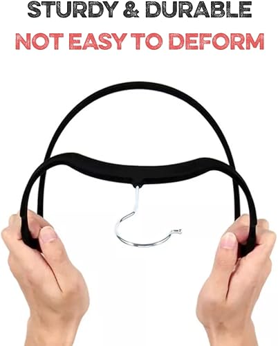 Miniatura 6 de Perchas de terciopelo negro de alta calidad paquete de 50 perchas de ropa fuertes y duraderas con gancho giratorio de rotación de 360 perchas