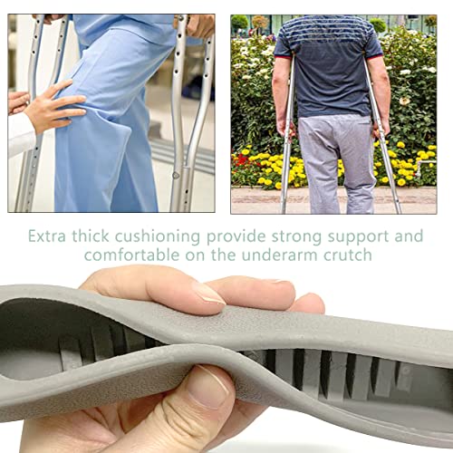 Crutch Accessory Replacement Kits, Includes Crutch Hand Grip, Underarm Crutch Pad And Feet Tips For Elderly Disabled, Gray, 6 Pcs #TOP5