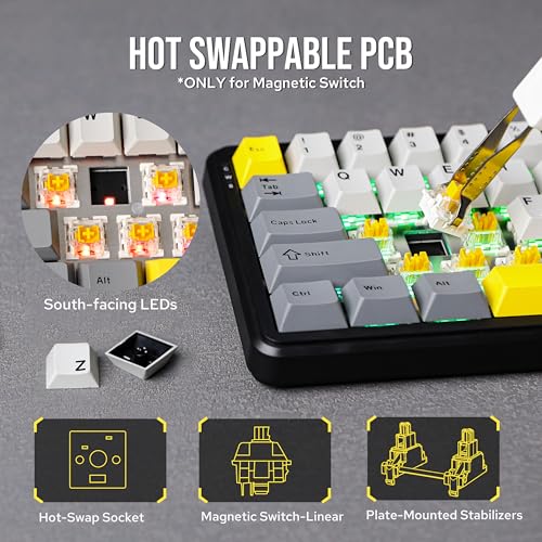 Image of MechLands AJAZZ AK680 MAX 3 Modes Wireless Gaming Keyboard with Ultra-Fast 8K Polling Rate, Rapid Trigger Magnetic Keyboard with Hall Effect Switch, Top Structure, RGB Backlight, NKRO (Black)