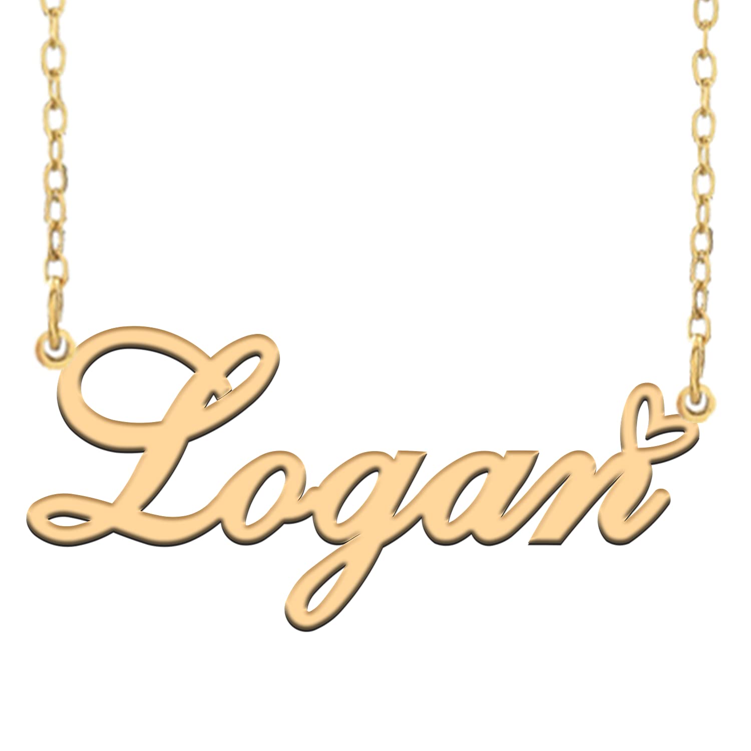 RONKAHSHOWCustom Pendant Name Necklace Customized Personalized 18K Gold with Heart Necklace Best Gift for Women New Year Birthday Mother’s day Christmas wedding Party Gold