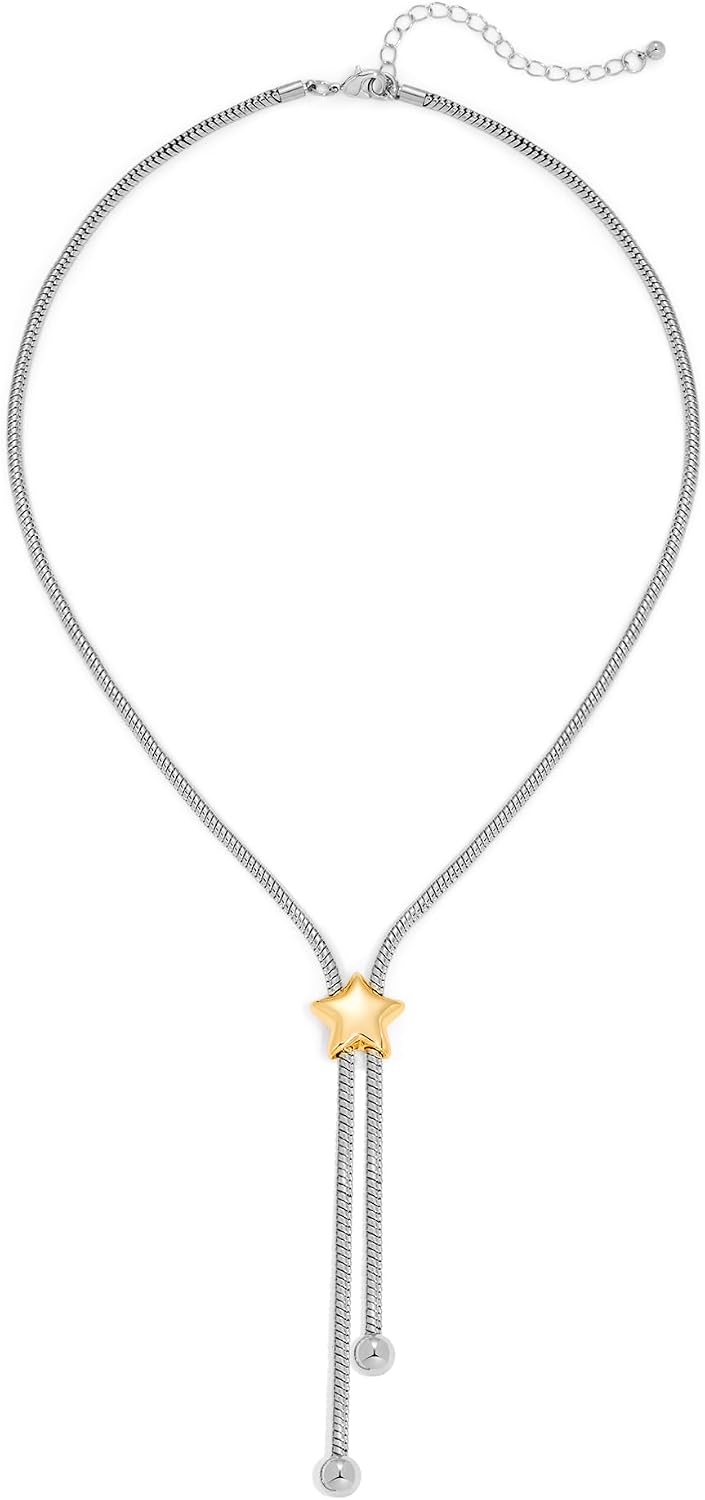 MUYAN Star Chunky Y Necklace for Women Statement Lariat Long Necklaces Trendy Jewelry