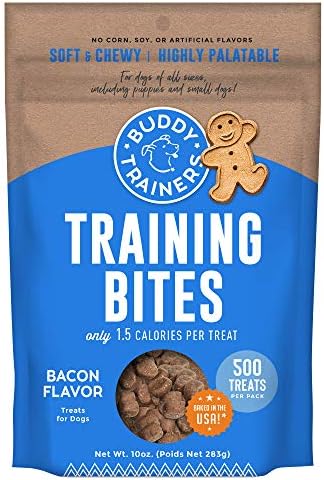 Buddy Biscuits Training Bites for Dogs, Low Calorie Dog Treats Baked in The USA, Bacon 10 oz.