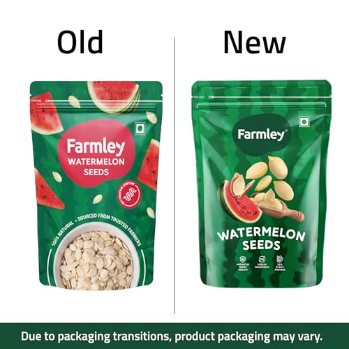 Image of Farmley Watermelon Seeds I 500 g, each I Watermelon Seeds for Eating | Magaj Seeds I Tarbuj Beej | Rich in Protein | Potassium | Magnesium & Iron | Pack of 2