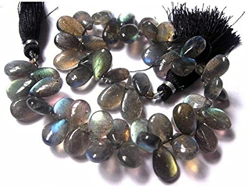 Labradorite briolette sans défauts perles polies lisses pour éviter la casse lors du montage