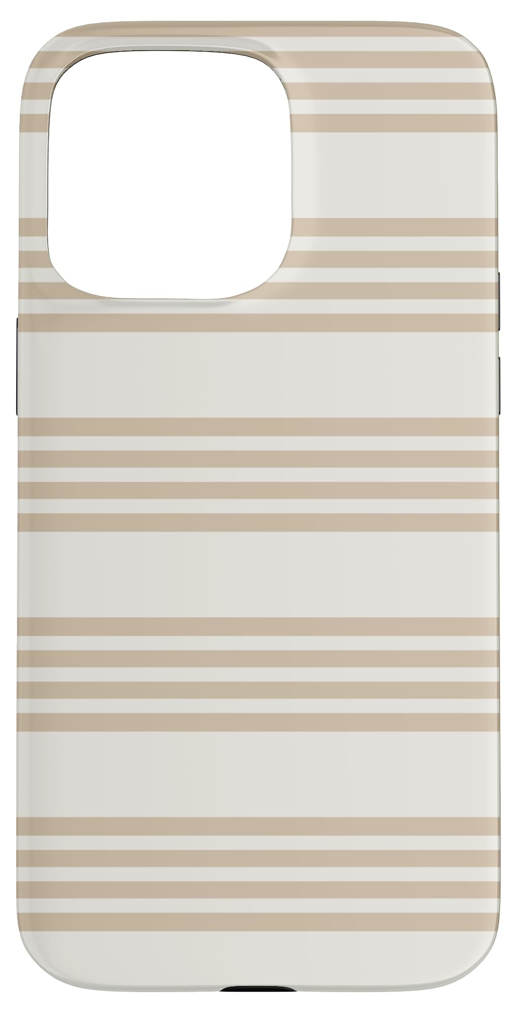 Beige Tan Horizontal Stripes Girly Striped Cute Preppy Case for iPhone 15 Pro Max