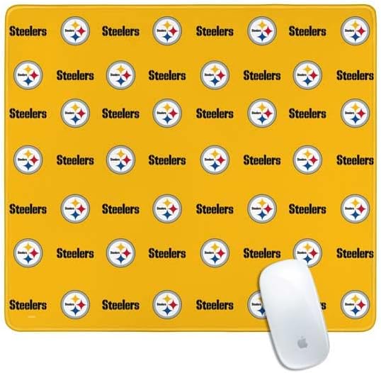 Vista 7 de Skinit Alfombrilla de mouse pequeña para juegos, diseño oficial de Pittsburgh Steelers con bordes cosidos, impermeable, base de goma antideslizante