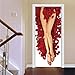 WZKED Stickers De Porte, 3D Auto-Adhésif Moderne Art Intérieure Décoration Trompe l'oeil Corps Humain De Pétales Rouges Sticker Muraux, pour Adulte Enfant Salle Bain Salon Chambre Poster 77X200Cm