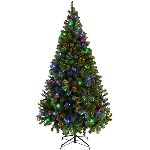 Árbol de Navidad WeRChristmas, abeto de 1,8 m preiluminado multifuncional con 200 luces LED de color blanco cálido, controlador con...