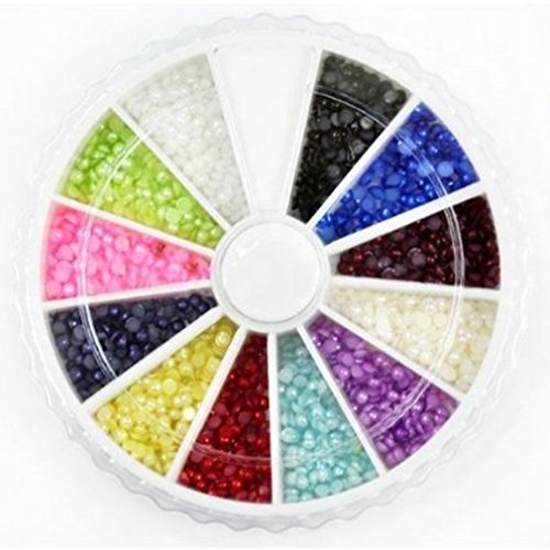 SHINA Perla Color Cristales Redondas Pegatinas Piedras Circonitas 2mm Uñas x 1200 PC