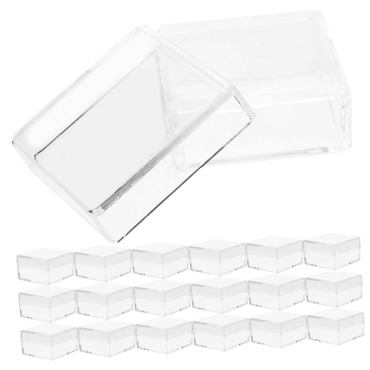 Caja de Almacenamiento Transparente Cuadrada de Plástico Portátil con Tapa, 30 Piezas para Exhibir y Organizar Objetos Pequeños en Hogar o Manualidades