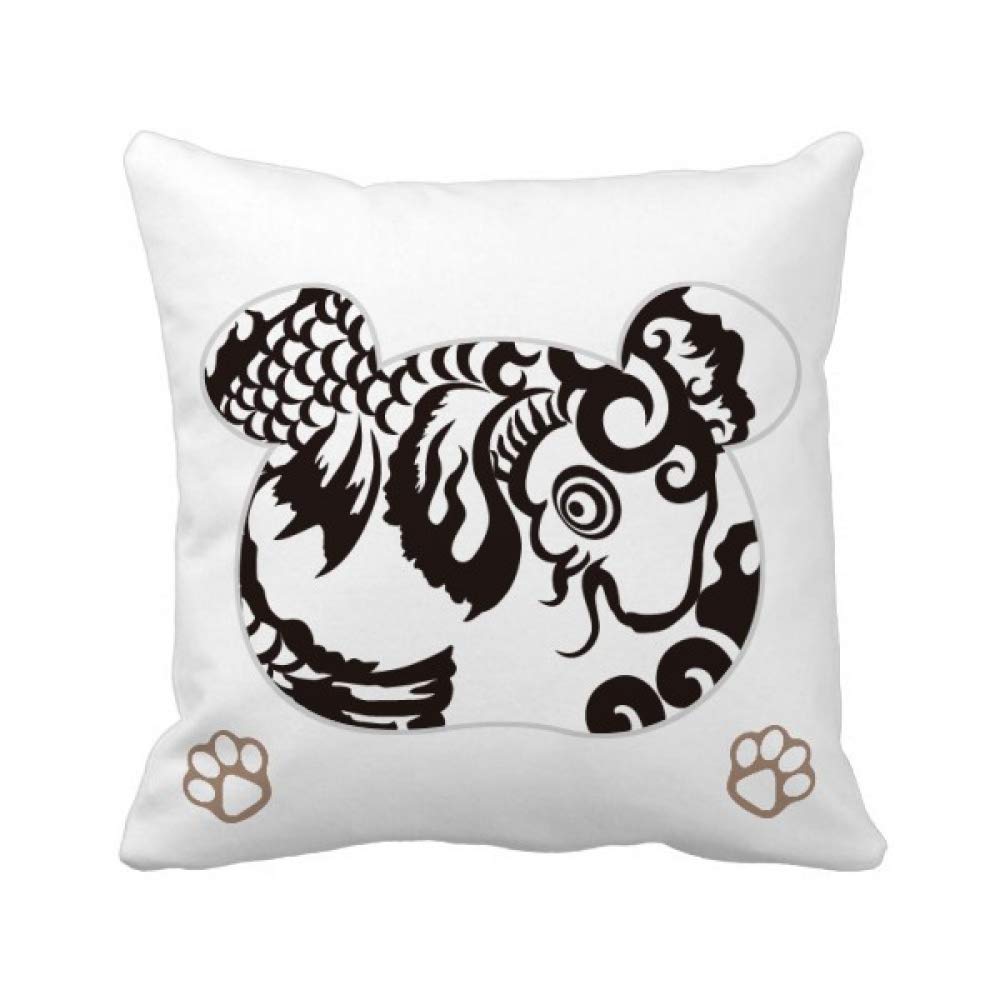 Housse de coussin poisson japonais taie carrée décoration asiatique 45x45