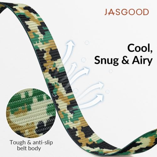 Image of JASGOOD Nylon Canvas Breathable Military Tactical Men Waist Belt With Plastic Buckle