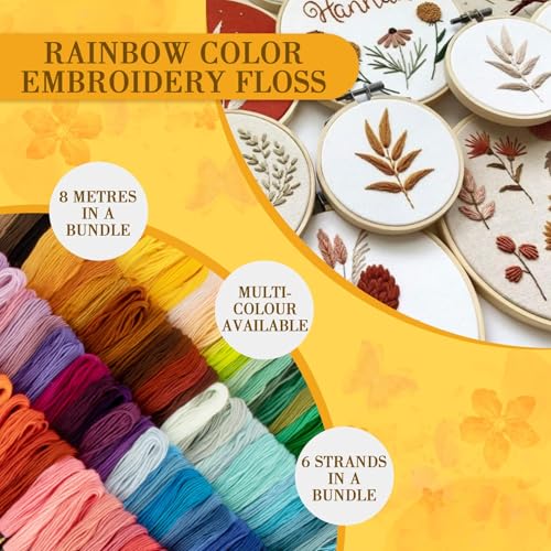 Sukh 100 Colour Embroidery Thread - Rainbow Embroidery Floss Bulk Hand Embroidery Thread Variegated Embroidery Floss Cross Stitch Thread Crewel Embroidery Floss For Diy Sewing Embroidery Crafts Making thumb #2