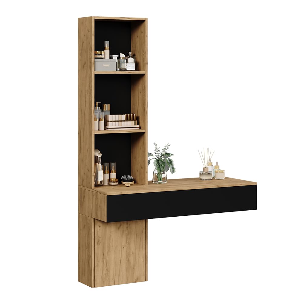 Vicco Vanity Melora, Oak/black, 100 cm