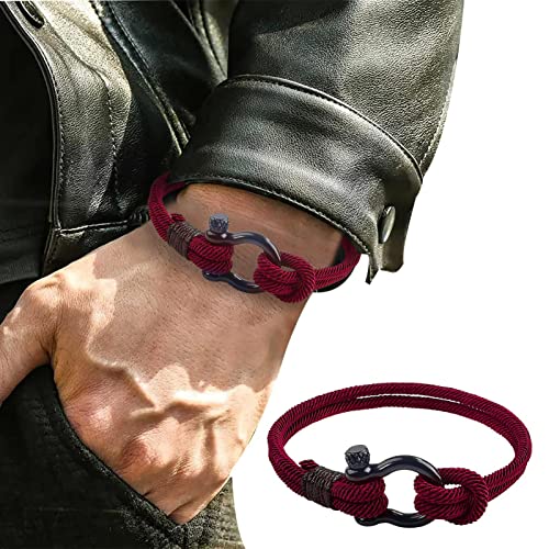 Baogao Pulseira To My Son | Pulseira trançada para presente de aniversário de filho, fivela de ferradura para homem, um presente que vale a pena apreciar para uma vida inteira, Titânio Nylon