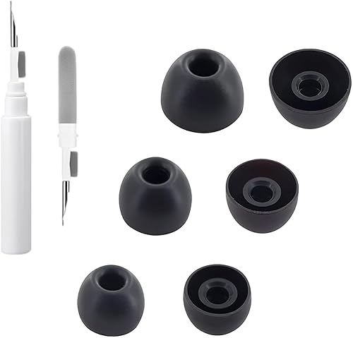 Aiivioll 6 puntas de silicona para los oídos Beats Fit ProStudio Buds en los oídos, brotes de repuesto SML(Negro)