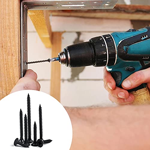 JatilEr 230 Stück M3.5 Selbstschneidende Schraube Set, Schwarz Kohlenstoffstahl Flachkopf Kreuzschlitzschrauben Kit… – Bild 7