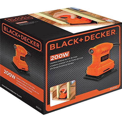 Black Decker Lixadeira Orbital, Motor com Duplo Isolamento, com Potência de 200W, Modelo SB200, 220V