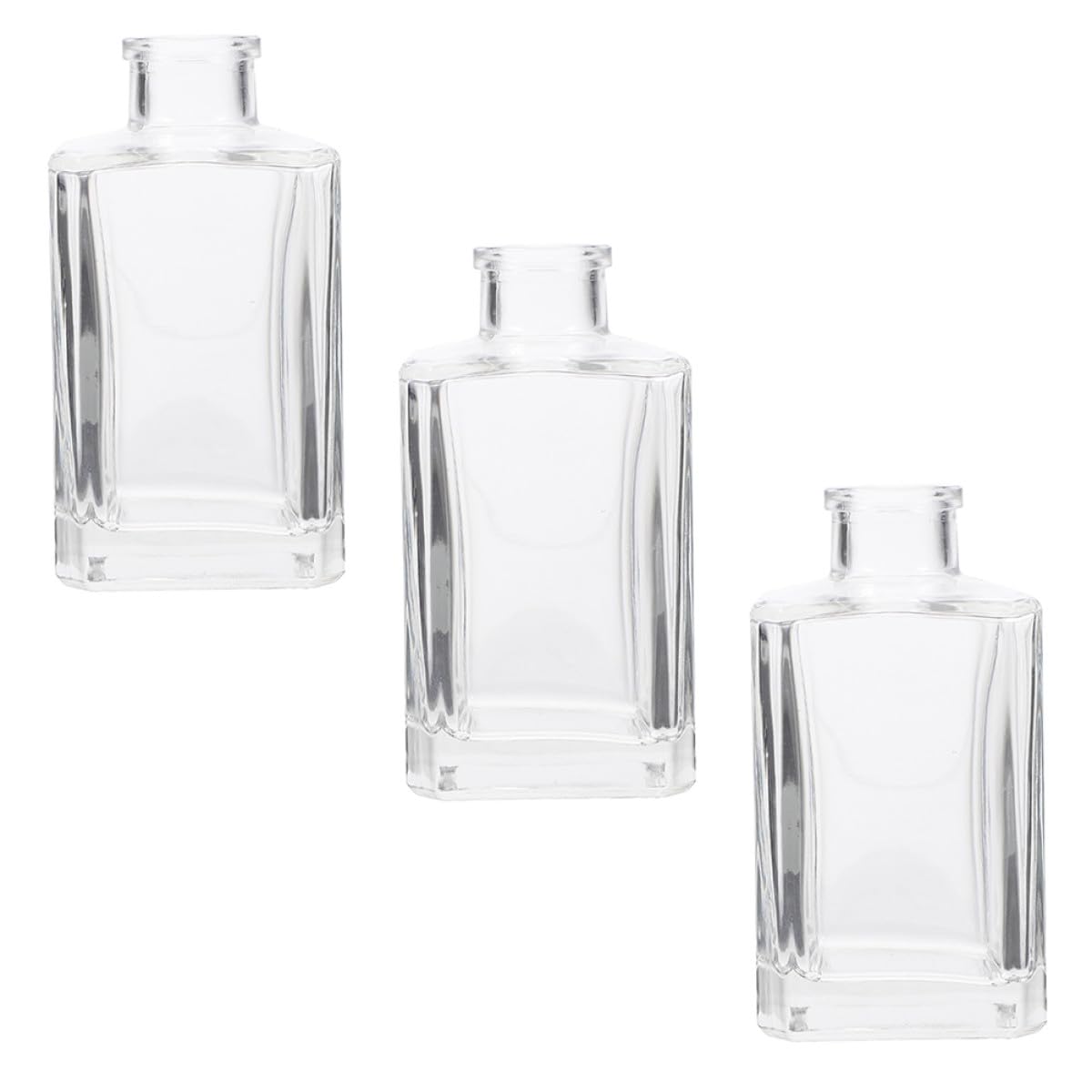 Lurrose Flaconi Diffusore Aroma 150ml in Vetro Trasparente Spesso Set da 3 Bottiglie Vuote per Aromaterapia Casa Ufficio Decorazione Soggiorno