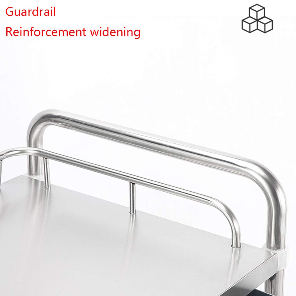 Carrello per Ospedale, Carrello per chirurgia Dentale per Infermiere, Carrello per Salone di Bellezza per Strumenti con Ruote, Carrello per trattamenti Medici in Acciaio Inossidabile (2/3 Strati)