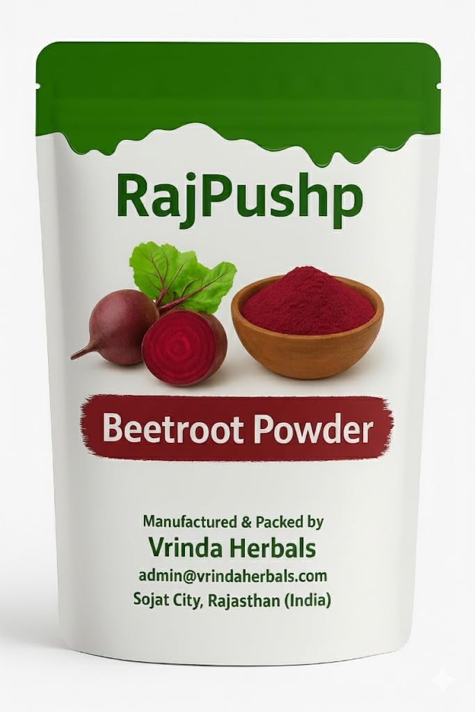 RajPushp Beetroot Powder – 100% Pure Superfood for Energy, Heart Health, Skin & Hair | Vrinda Herbals-image-2