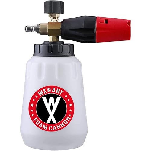 WXNANY Pressure Washer Foam Cannon Heavy Duty Foam Wash Gun with 1/4 Inch Connector 1 Liter Bottle