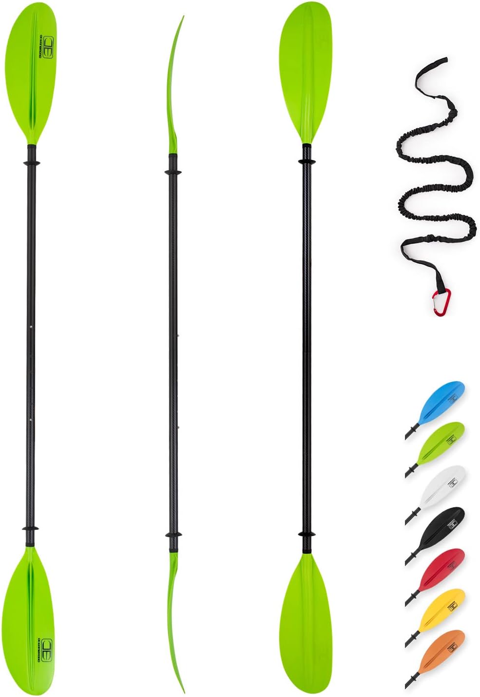 OCEANBROAD Carbon Shaft Adjustable Kayak Paddle 86in/220CM to 94in/240CM Kayaking Boating Canoeing Oar with Paddle Leash 1 Paddle OCEANBROAD Carbon Shaft Adjustable Kayak Paddle 86in/220CM to 94in/240CM Kayaking Boating Canoeing Oar with Paddle Leash 1 Paddle