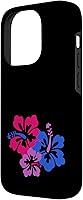 Vista 2 de Funda para iPhone 14 Pro Bisexual Bi Pride Sutil Hibiscus Flower Hawaii LGBT LGBTQ