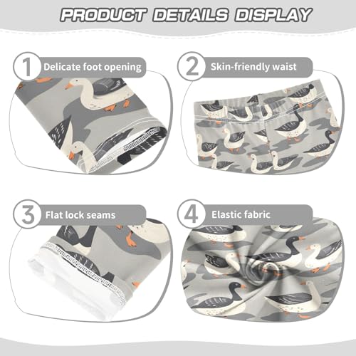 Grey Wild Geese Girls Leggings Athletic Pants Tights Stretch Bottom3