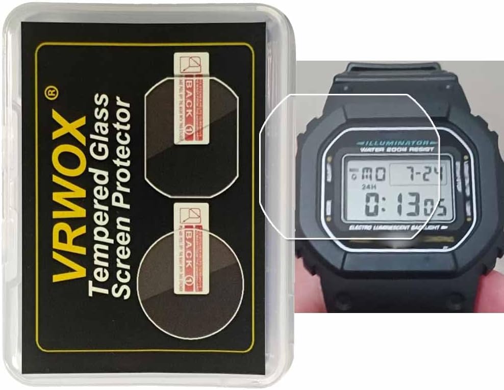 SINO-SKY [2-Pcs] For Casio DW-5600 Watch Screen Protector,2.5D Rounded Edges 9H Premium Real Tempered Glass Screen Protector Anti Scratch,Anti-fingerprint Bubble-free DW5600E-1V