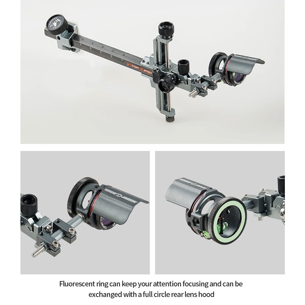 Vista di Arco Composto Sight Pin Mirino per Arco Compound Bow Sight Scope con 2X 4X 6X 8X Lente per Arco e Frecce di Tiro con l'arco