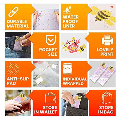 20 Extra Large Toilet Seat Covers Disposable For Kids & Adults-Toilet Covers Disposable For Travel-Toddler Toilet Seat Cover Liners For Potty Training-Individually Wrapped-Waterproof (Bees) #TOP3