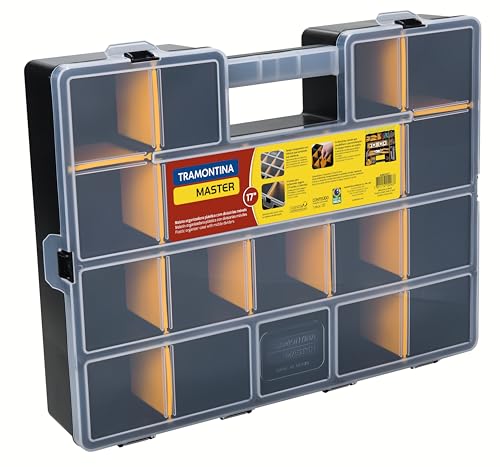 Tramontina Organizador Plastico com compartimentos, Maleta organizadora Plastica 17'