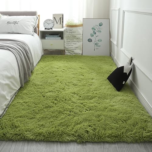 床暖房 ホットカーペット 40 x 130 cm 防音 厚手 撥水加工 防ダニ 抗菌 防臭 低ホルム ふわっと手触 低反発 厚手 じゅうたん 滑り止め付き オールシーズン マイクロファイバー 寝室用ゲストルーム ダイニングルーム, アーミーグリーン