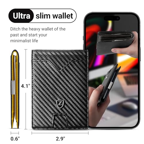 Zitahli Men's Wallets Slim Rfid Leather Bifold With Gift Box3