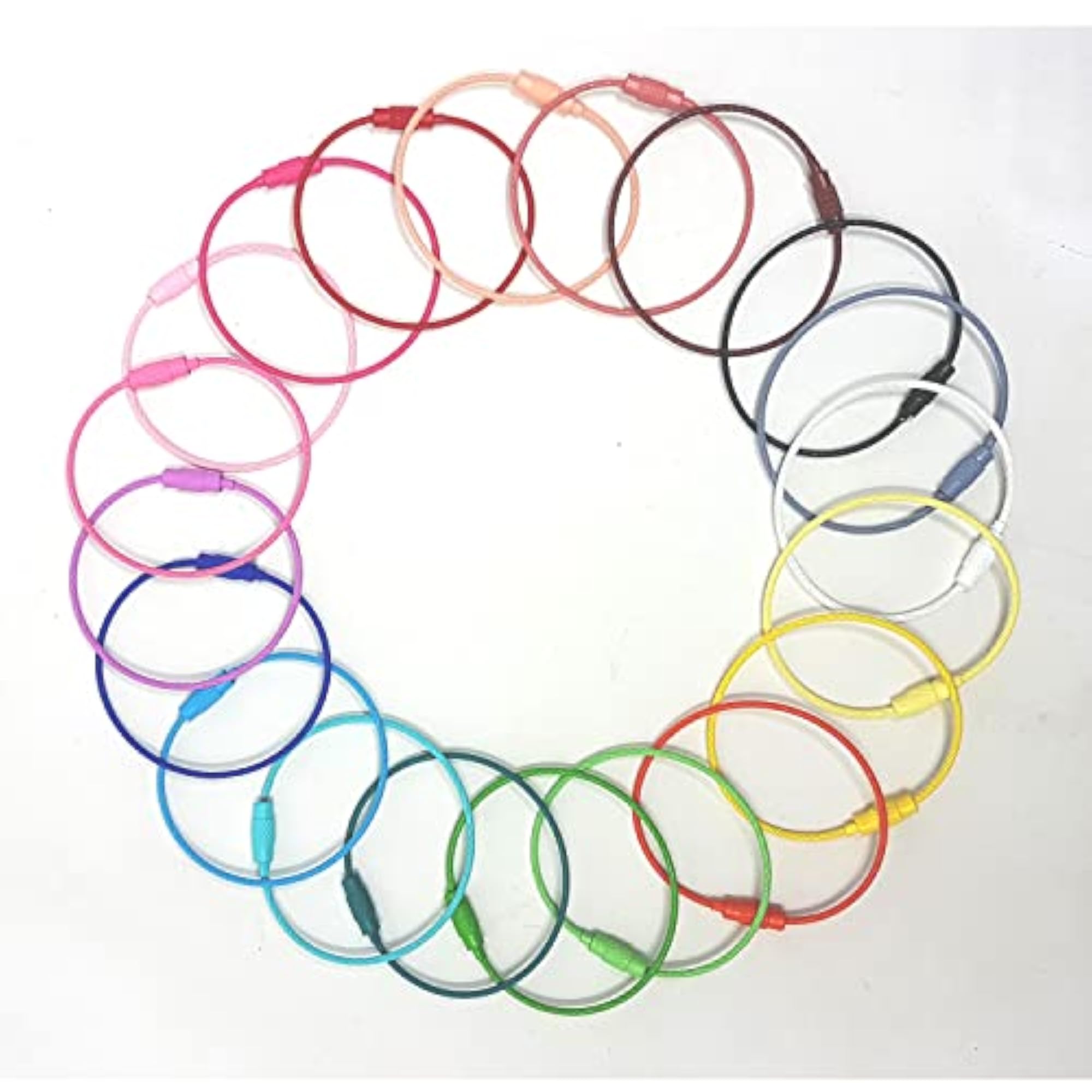 Colorful Heavy Duty Stainless Steel Wire Keychain Cable