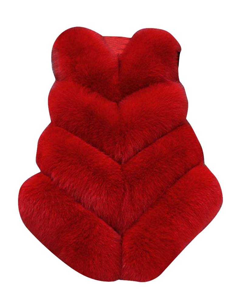 MISSMAO Winter Warm Gilet Outwear Short Slim Vest Faux Fur Coat Jacket Waistcoat Super Warm