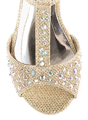 Image of Olivia K Girls Glitter and Rhinestone Open Toe Wedge Heel (Toddler /Little Girl)