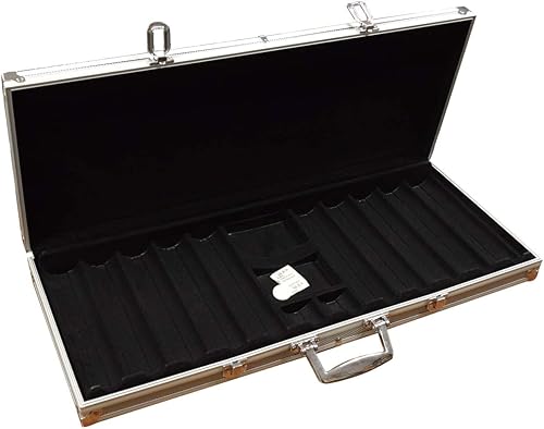 Miniatura 3 de Caja de aluminio plateado con bloqueo de ficha de póquer 650