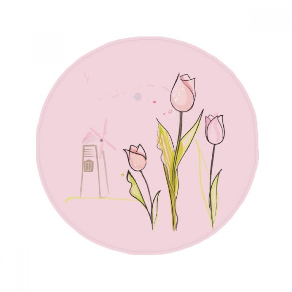 Tapis moulin à vent tulipe rond pour sécuriser le sol de la salle de bain
