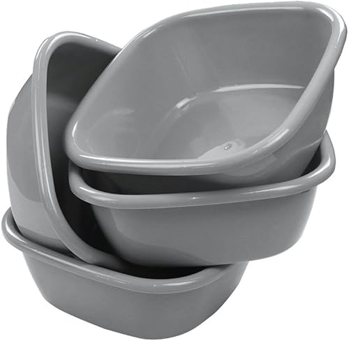 Begale Lavabo de 10 cuartos de galón, juego de 4 (gris)