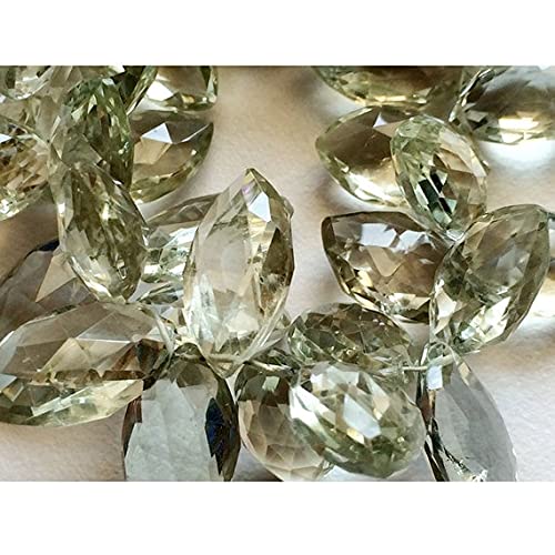 Perle améthyste verte naturelle marquise facettée pour réparer ou sublimer un collier