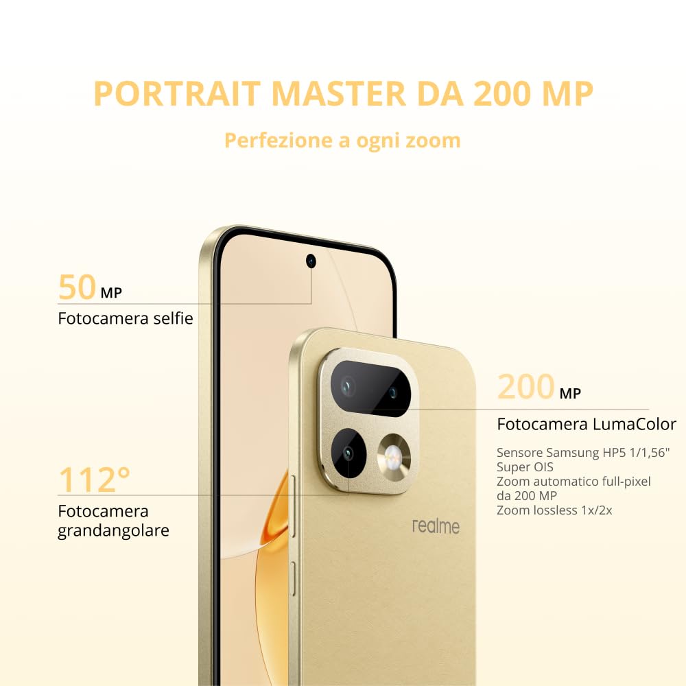 realme 16 Pro Smartphone 8+256GB Grigio - Dettaglio