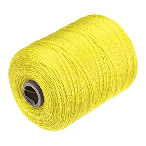 sourcing map Torcida Albañil Línea Nylon Cordel Cuerda Cordón Amarillo 600M/656 Yardas 1mm Diámetro para Redes, Paisajismo, Hogar Mejora, Bricolaje Proyecto, Artesanía, Albañilería