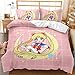 Produktbild WMZ-SC Sailor Moon Bettbezug Mädchenbettwäsche Teenager Quilt 3D HD Muster superfeine Faser Weich und bequem Inklusive Kissenbezug 80x80cm / 50x75cm (2,135x200cm+80x80cmx1)