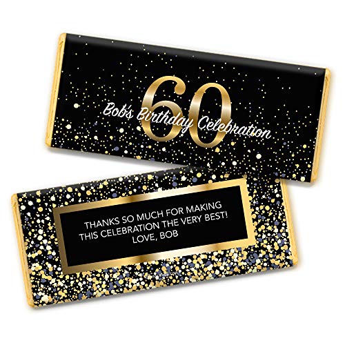 Milestone 60Th Birthday Candy Favors Personalized Chocolate Bar & Wrapper (36 Count) #TOP1