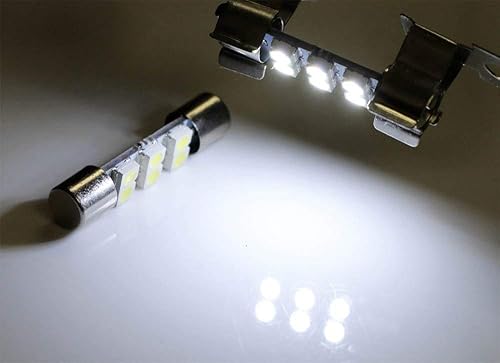 Miniatura 2 de iJDMTOY 6614, focos LED de repuesto blancos 6-SMD (1.14 onzas) para auto. Se colocan arriba de la visera del auto. Paquete x 4 unidades.