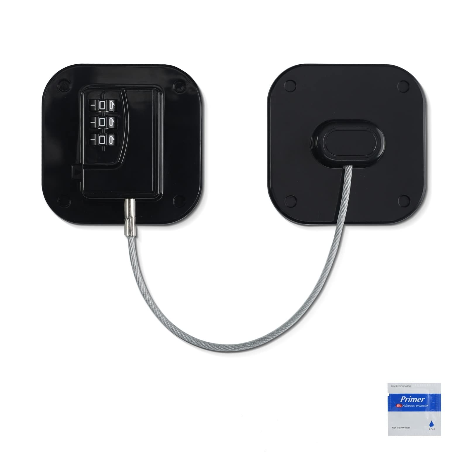 U/D Meiya 4 Adhesive Child Protection Combination Locks for refrigerators, Drawers, Washing Machines, Toilets, Windows, cabinets and Other Furniture (Black)