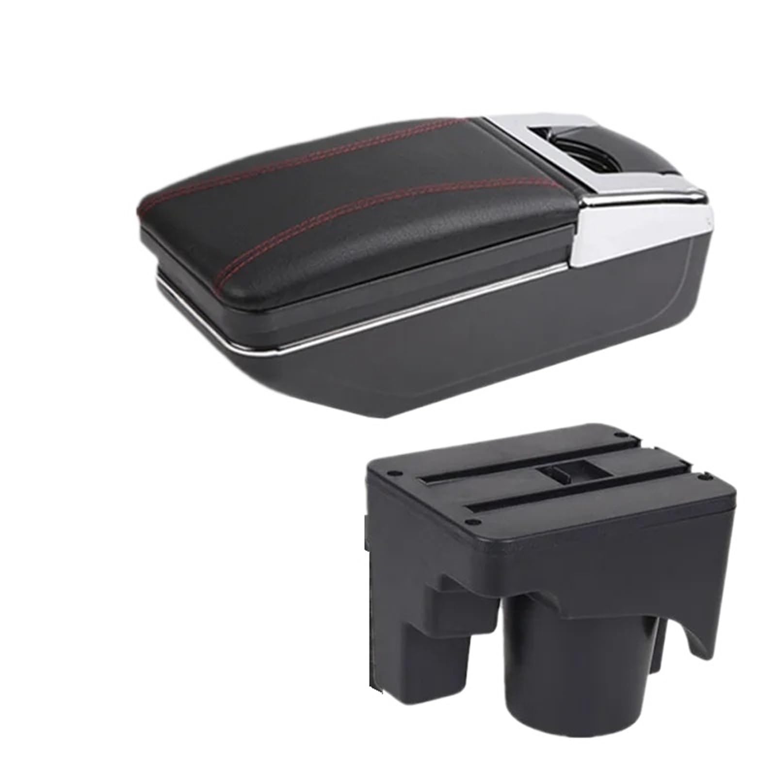 Hguvsjd Armrest Box For VW For Golf 6 5 Mk6 MK5 For Jetta For Sagitar Armrest Storage Box Interior Retrofit Car Armrests(A red line NO USB)